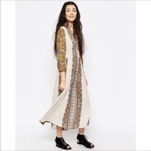 Free People Azalea 3/4-Sleeve Combo Dress